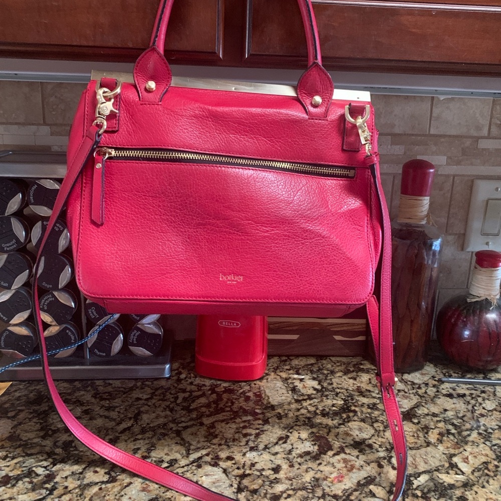 Botkier Red Leather Satchel Purse - Picture 2 of 11